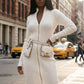 Ribbed Knit Utility Midi Dress