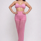 Pink Crochet Halter & Pant Set