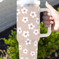 Parchment Floret Print Stainless Tumbler With Lid And Straw 40oz