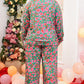 Green Printed Long Sleeve and Pants Lounge Set