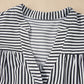 Stripe Short Sleeve Buttoned V Neck Pocketed Mini Dress