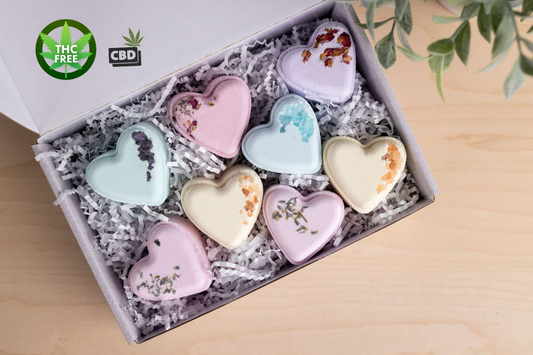 CBD - 8 Bath bombs set -  perfect for a relaxing Valentine's day bath