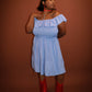 Ruffled Smocked Off-Shoulder Mini Dress