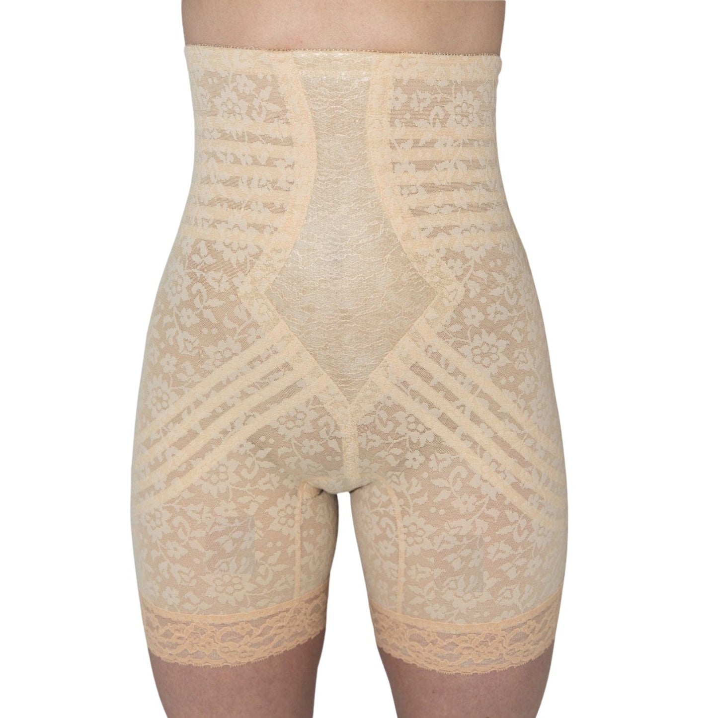 No Roll High Waist Lace Thigh Slimmer with Extra Firm Support