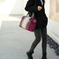 “Ember” Crocodile-Embossed Satchel Bag