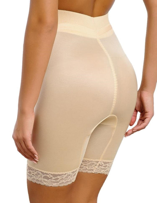 High Waist Thigh Slimmer with Tulip Front Panel | Memory Compression Fabric | Medium Support