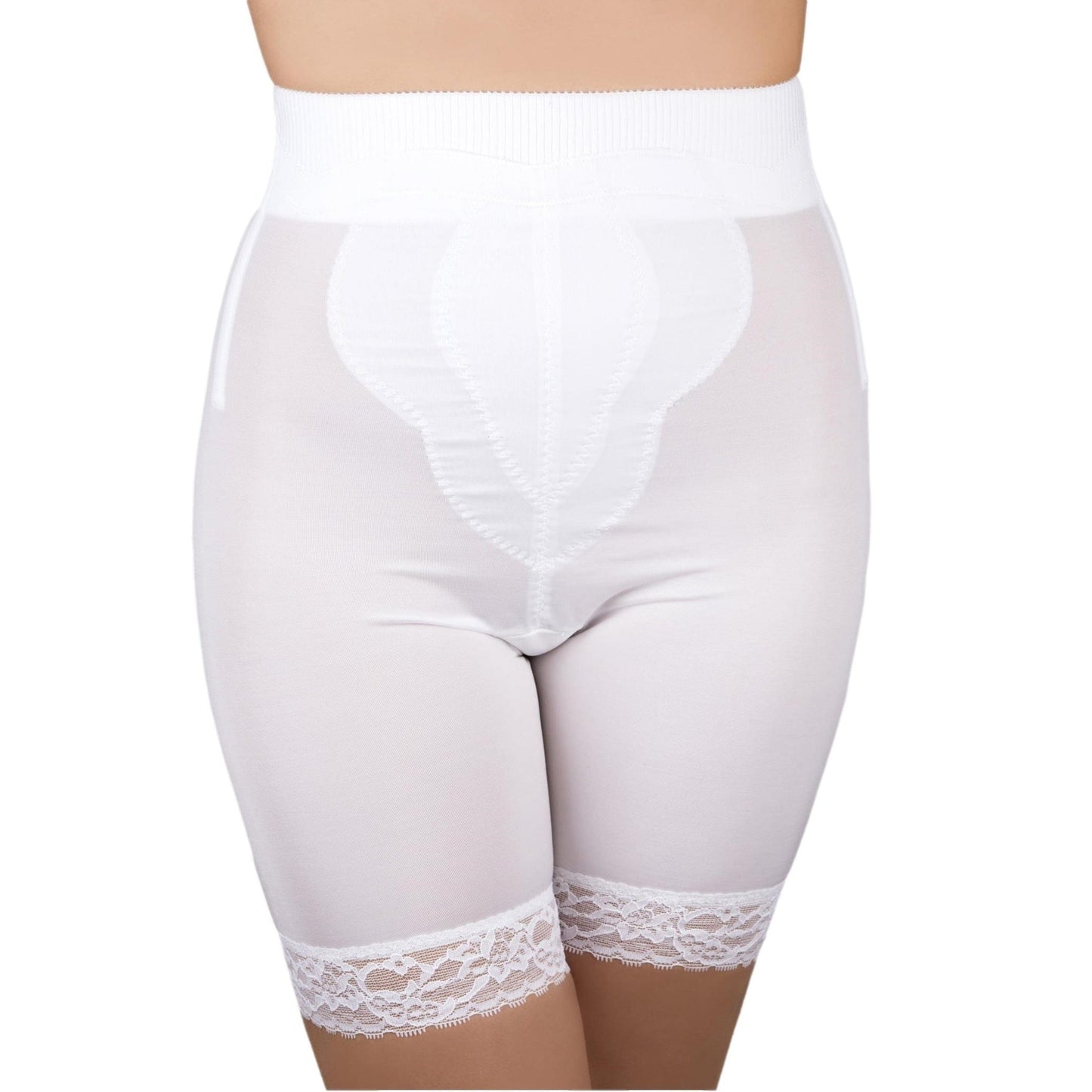 High Waist Thigh Slimmer with Tulip Front Panel | Memory Compression Fabric | Medium Support