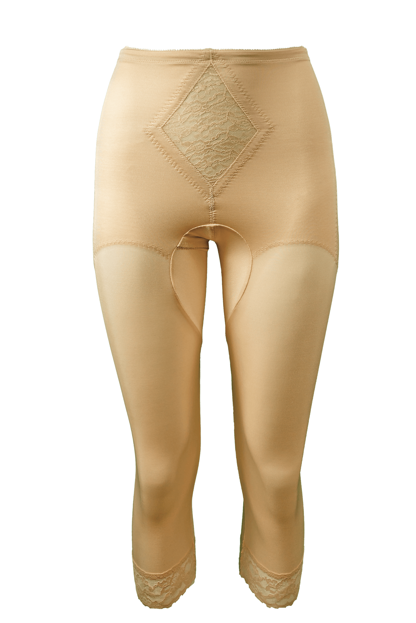 Waistline Capri Pant Liner with Tummy Control Panel| Memory Compression Fabric | Medium Support