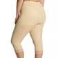 Waistline Capri Pant Liner with Tummy Control Panel| Memory Compression Fabric | Medium Support