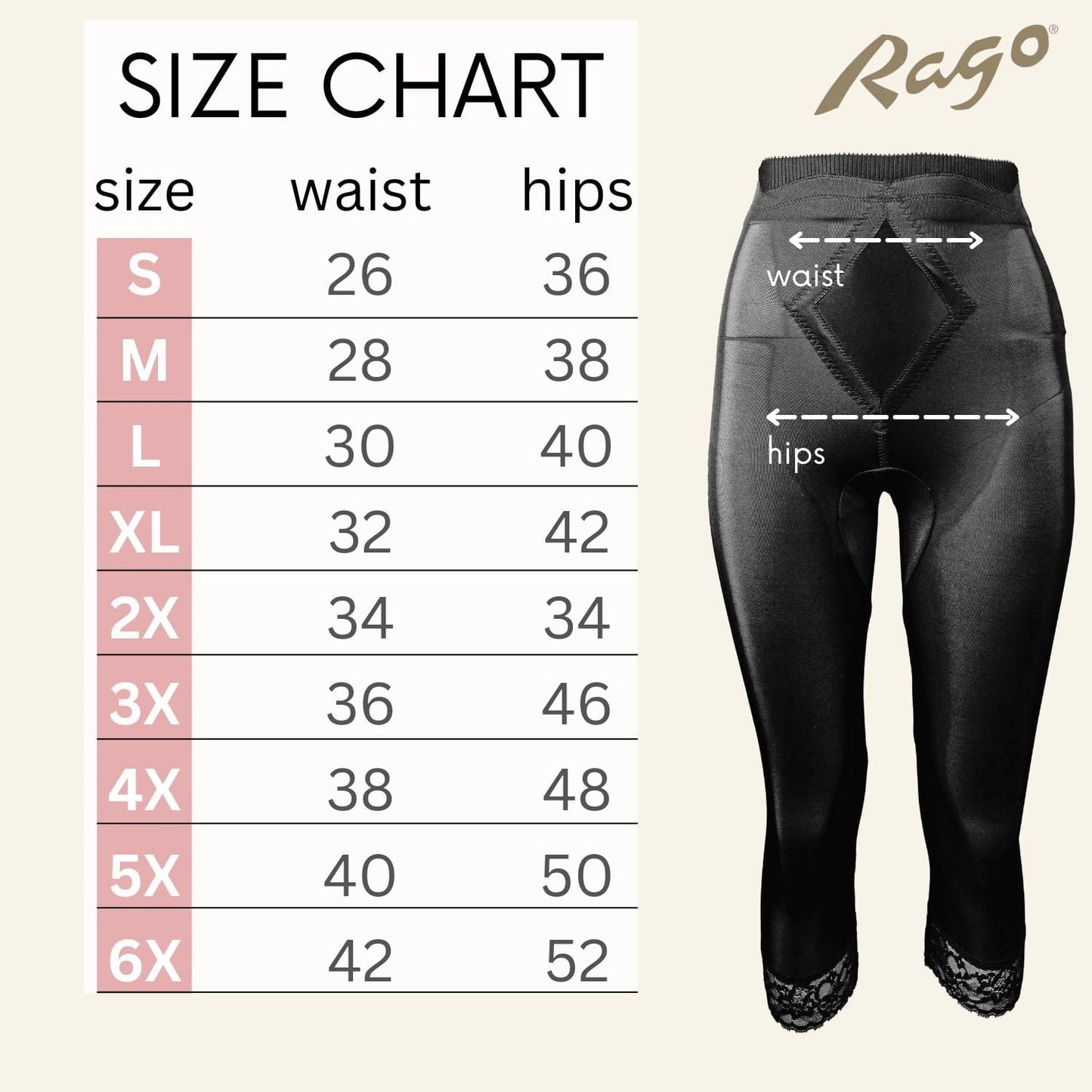 High Waist Capri Pant Liner with Tummy Control Satin Panel| Memory Compression Fabric | Medium Support