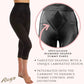 High Waist Capri Pant Liner with Tummy Control Satin Panel| Memory Compression Fabric | Medium Support
