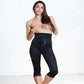 High Waist Capri Pant Liner with Tummy Control Satin Panel| Memory Compression Fabric | Medium Support
