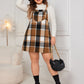 Honey Plaid Wide Strap Overall Dress