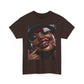 Smiling Afro Woman Graphic Tee — Bold Urban Portrait T-Shirt