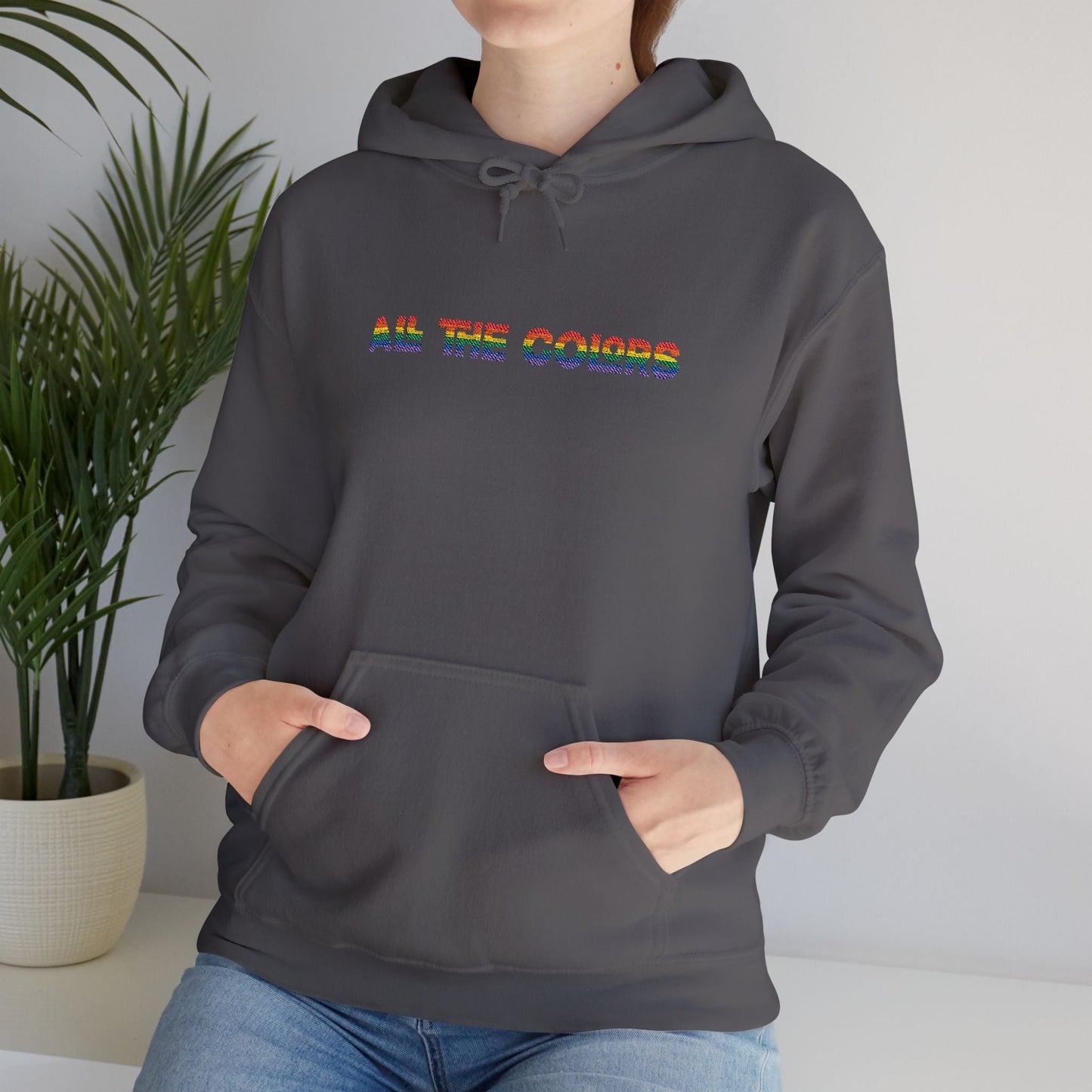 "All the Colors" Rainbow Embroidered Unisex Heavy Blend™ Hooded Sweatshirt