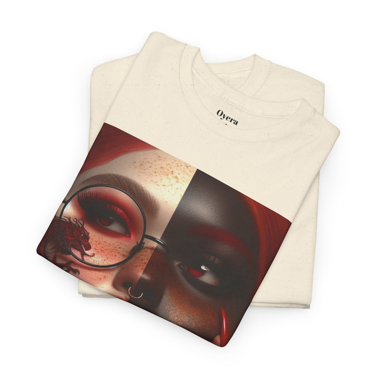 Graphic Tee — Dual-Faced Gothic Rose Portrait