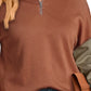 Exposed Seam Color Block Quarter Zip Sweatshirt