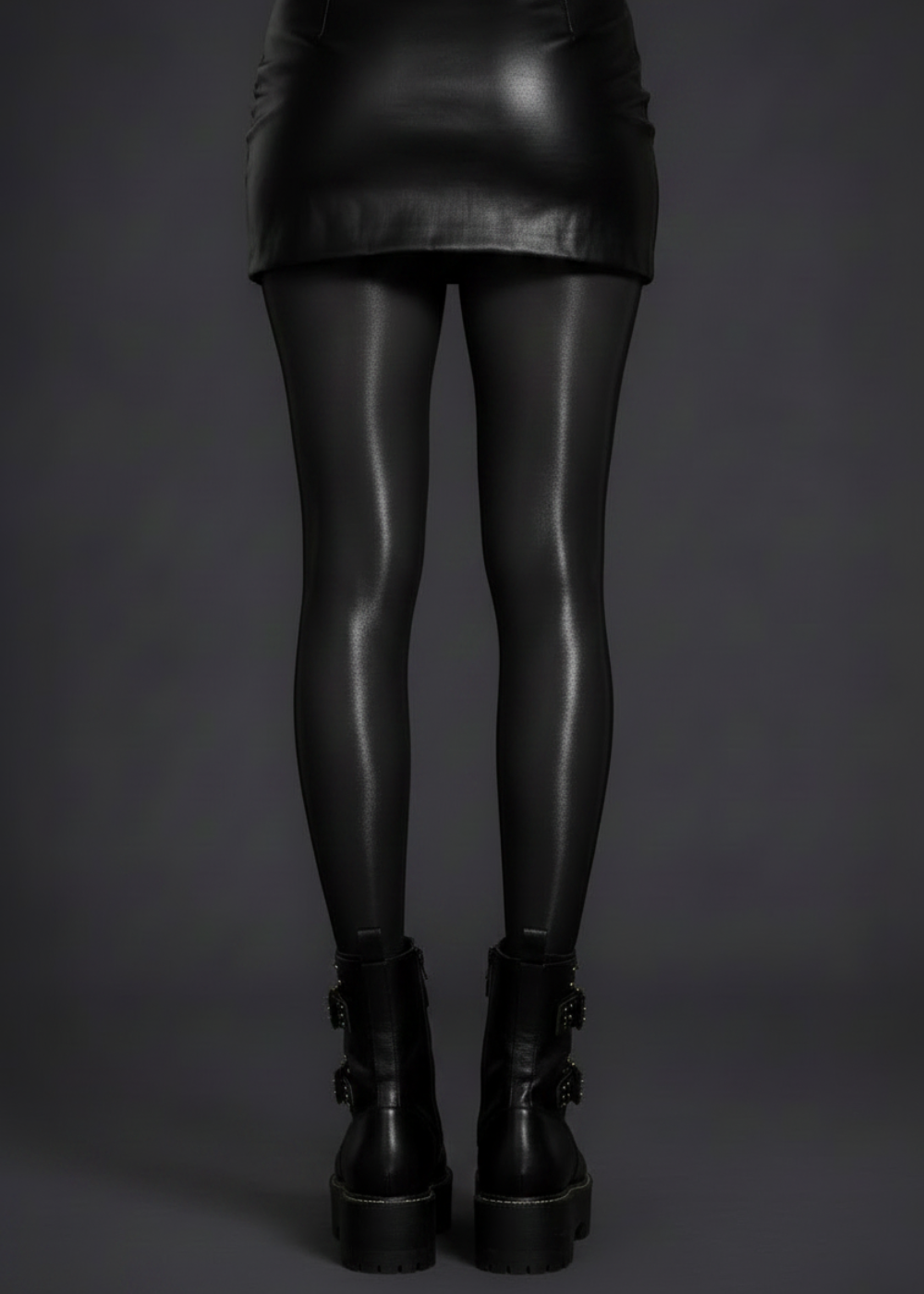 Black High Shine Tights – Glossy Silk-Look Hosiery