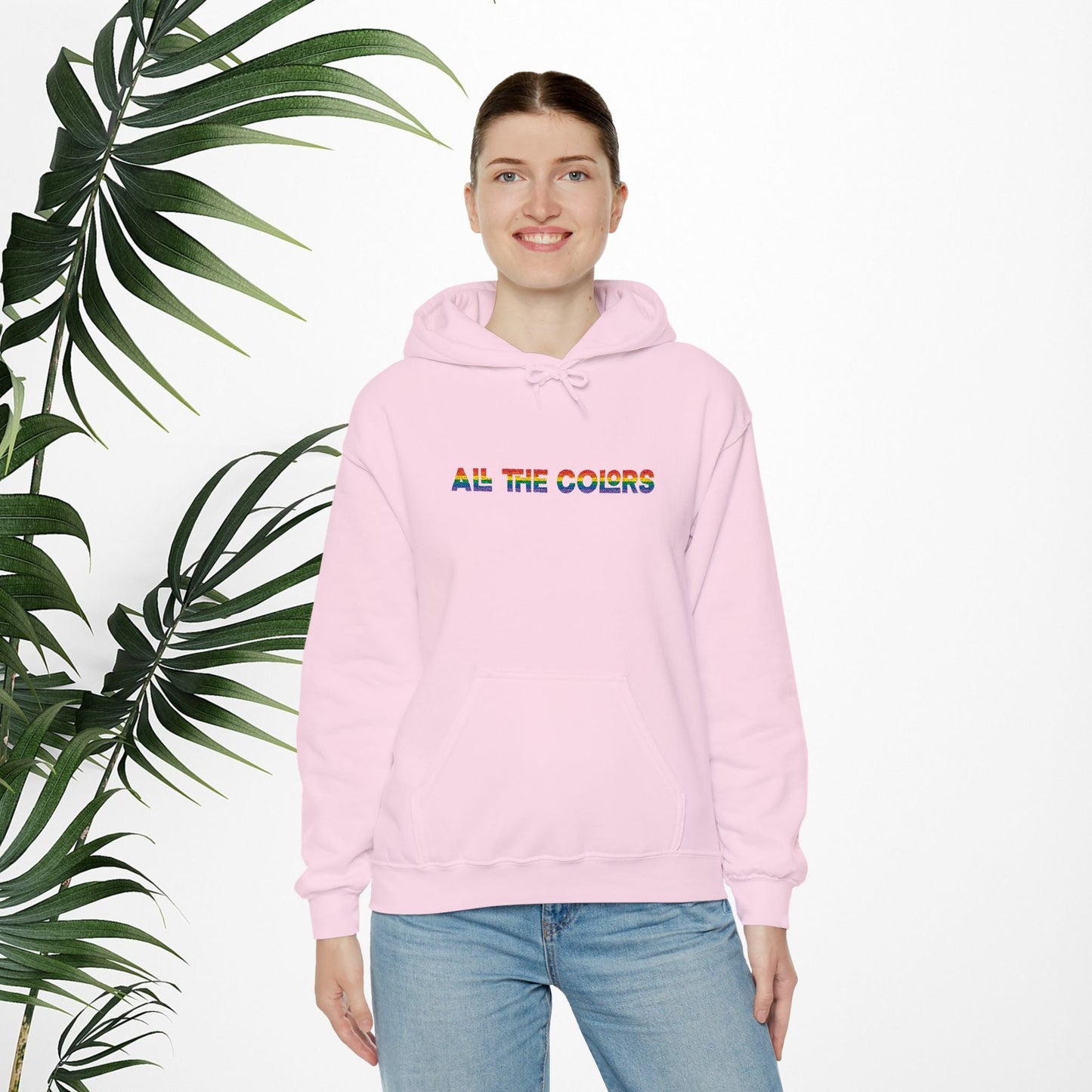 "All the Colors" Rainbow Embroidered Unisex Heavy Blend™ Hooded Sweatshirt
