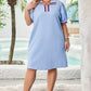 Beau Blue Contrast Striped T Shirt Dress