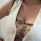 Kim High Neck Floral Embroidered Underwire Bra on Jelly Fabric