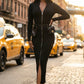 Ribbed Knit Utility Midi Dress