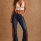 Judy Boot Cut Fringe Jean in Dark Wash
