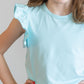 Aqua S/S Ruffle Tee