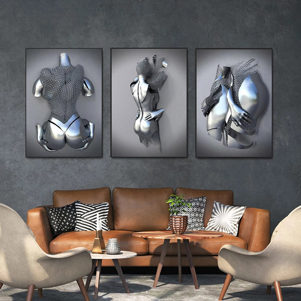 Metal Statue Art Canvas V2