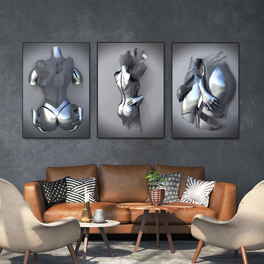 Metal Statue Art Canvas V2