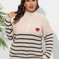 Zip-Up Striped Sweater