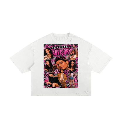 “Parental Advisory” Kehlani 
Classic Frayed Boxy Tee