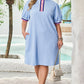 Beau Blue Contrast Striped T Shirt Dress