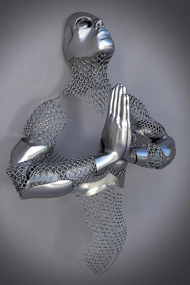 Metal Statue Art Canvas