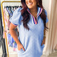 Beau Blue Contrast Striped T Shirt Dress