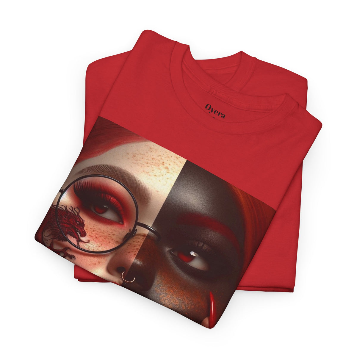 Graphic Tee — Dual-Faced Gothic Rose Portrait