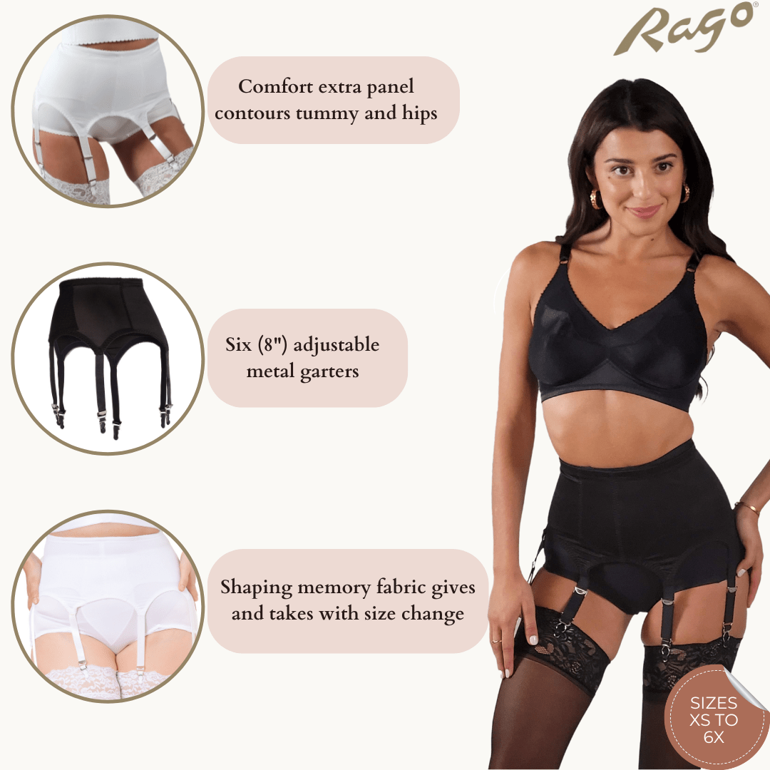 Garter Belt | Six Metal Garters | Moderate Shaping & Tummy Control