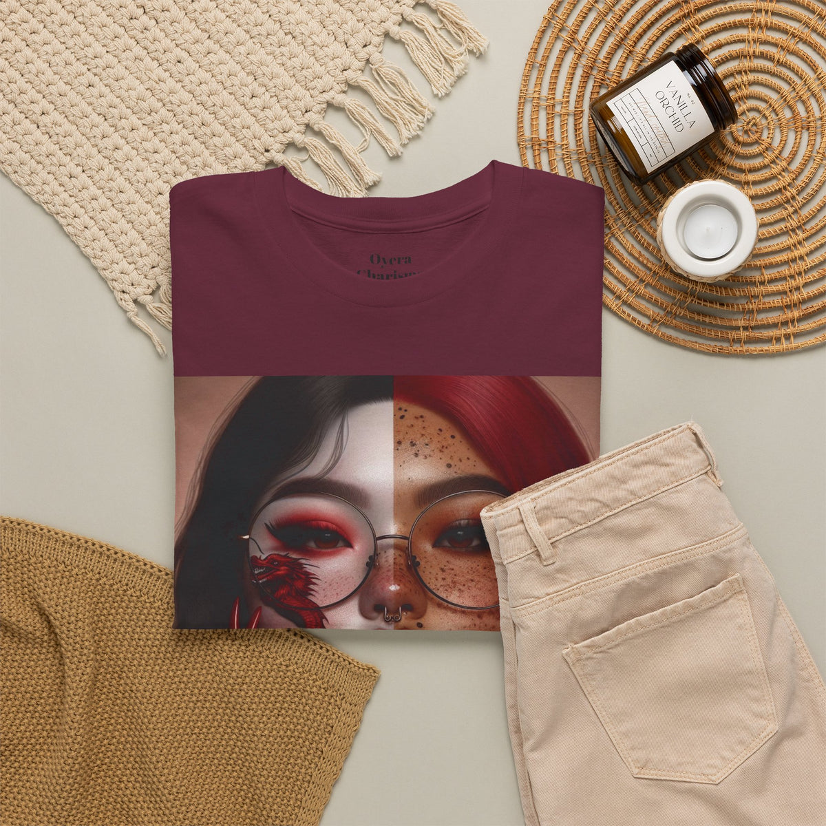 Surreal Split Face Art T-Shirt