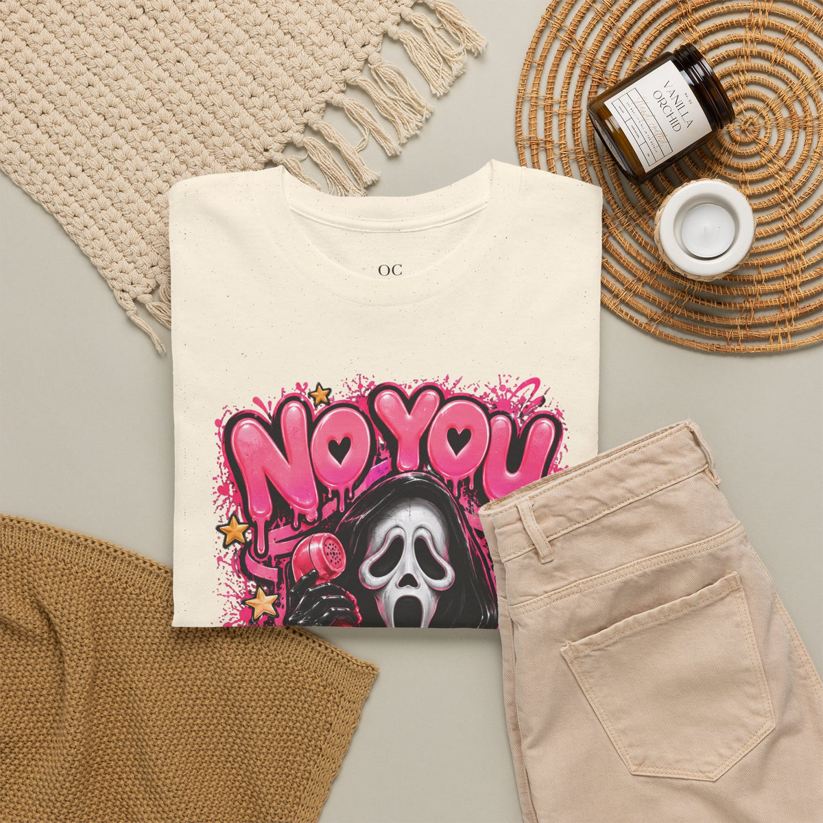 “No You Hang Up” Ghost Face Graphic Tee