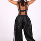 Black Utility Crop Top & Cargo Pant Set