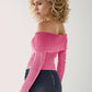 Double Take Ribbed Off-Shoulder Zip Up Long Sleeve Cardigan