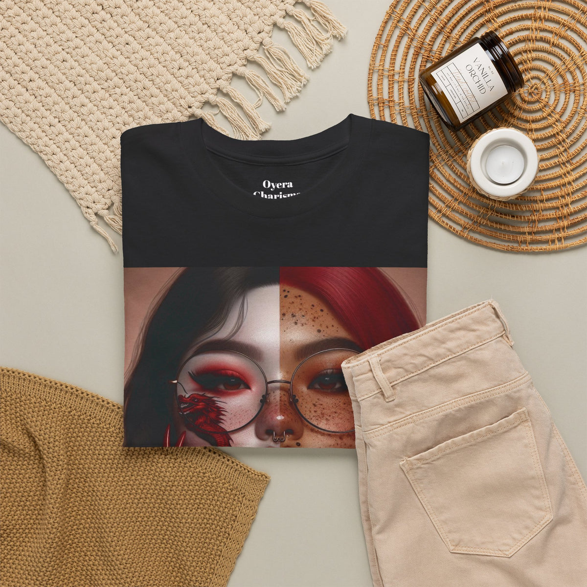 Surreal Split Face Art T-Shirt