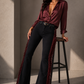 Texas Sun Bell Bottom Jean Black/Burgundy