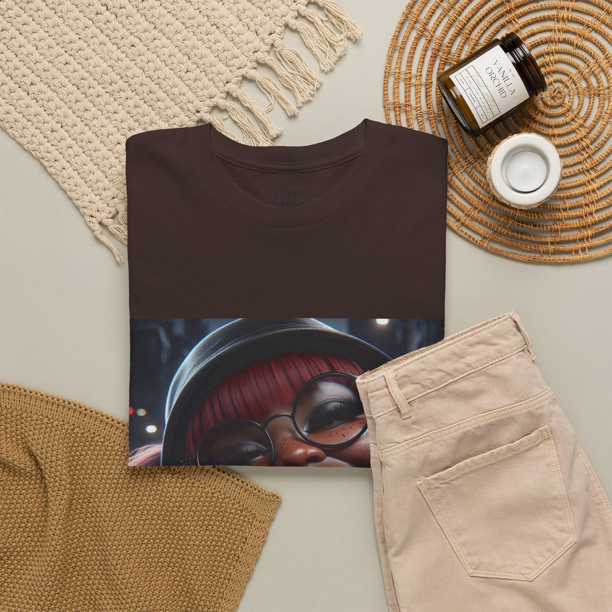 Graphic Tee — Smiling Afro Girl Portrait Shirt