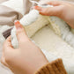 White Contrast Bowknot Applique Plush Winter Slippers (Bow Colors May Differ by Batch)