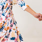 Blush Peony 3/4 Sleeve Pocket Twirl Dress