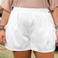 White Bow Decor Pockets Plus Size Shorts