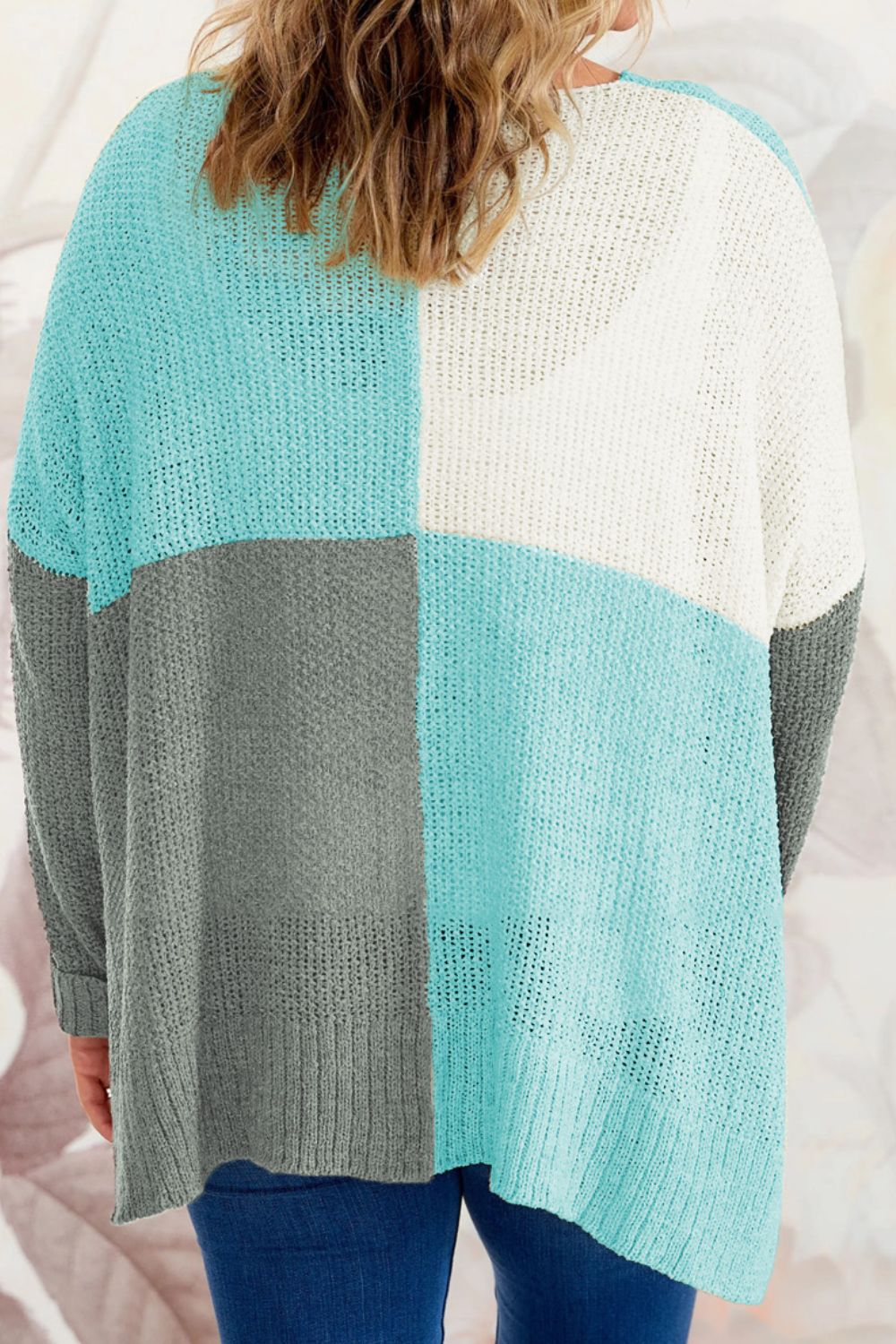 Color Block Round Neck Sweater