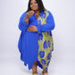 Print Drapy Shirt Maxi Dress