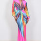 Multi Color Pink Swirl Print Dress